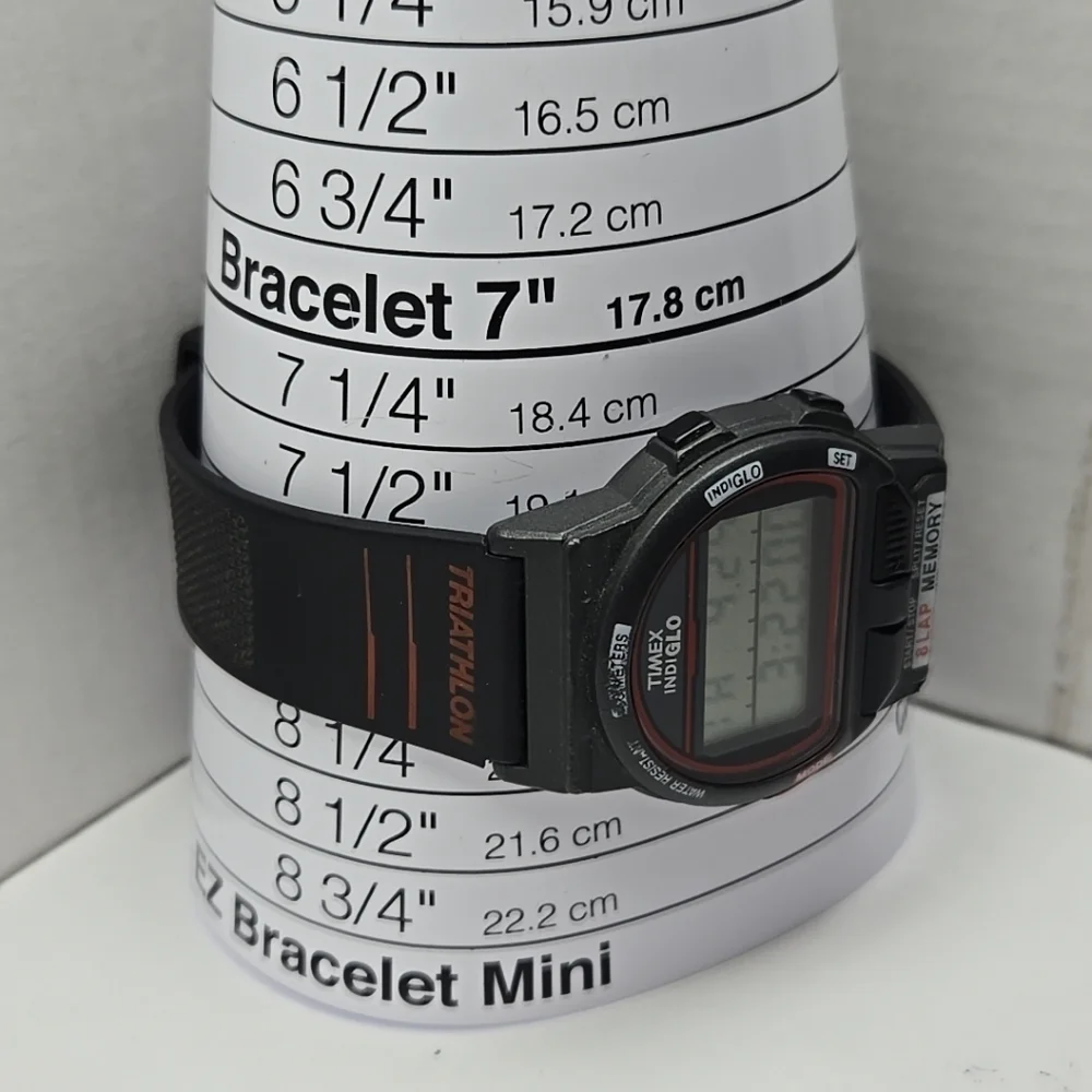 Vintage Timex 8 Lap Ironman Triathlon Digital 36mm Watch Indiglo Red New Battery